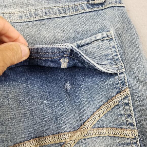 TK Axel Jeans Mens 36x34 Blue Slim Boot Light Wash Denim Embroidered Pockets - Picture 9 of 15